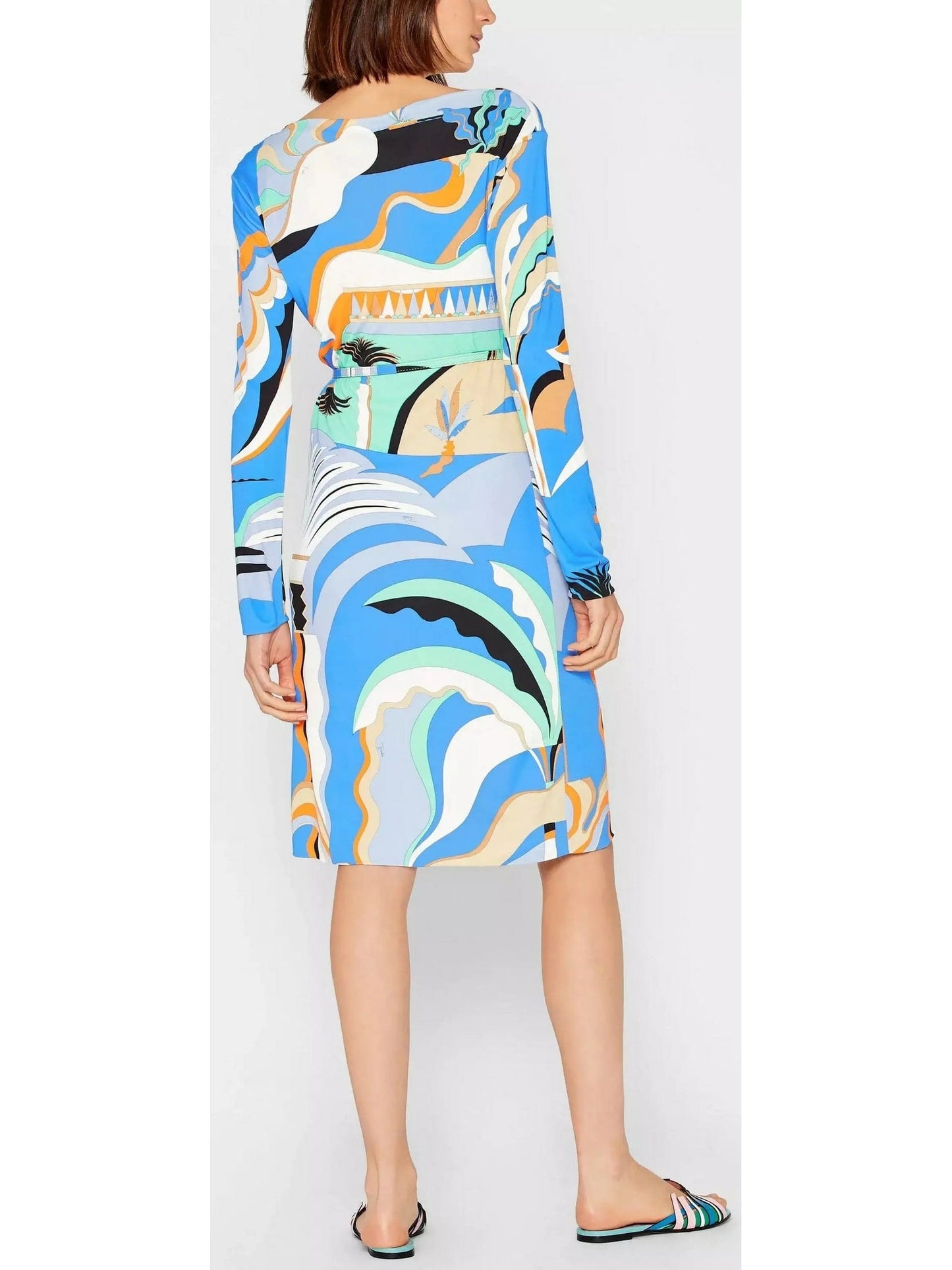 Printed Abstract Dress in Multicolor - Dresses