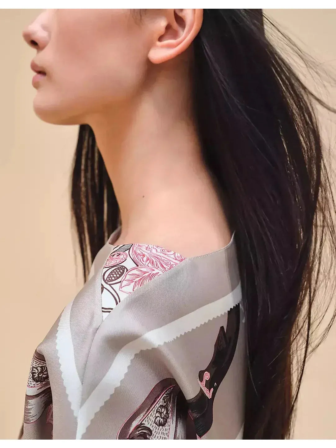 Printed Silk Belted Mini Tunic Dress - Dresses