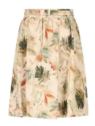 Printed Silk Tie-Waist Short Skirt - Skirts