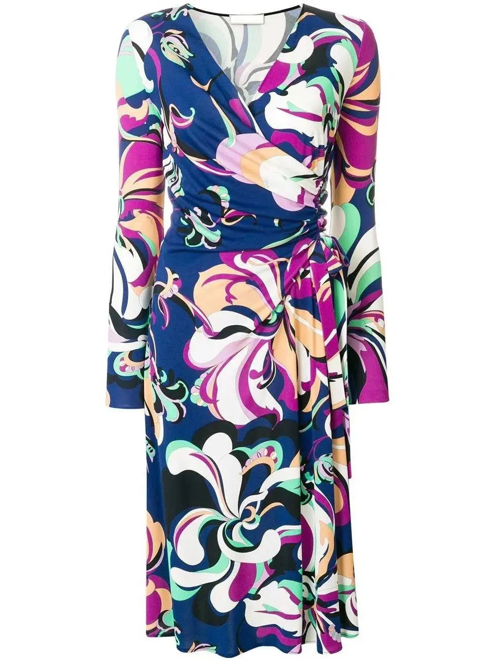 Printed Wrap Dress - s - Dresses