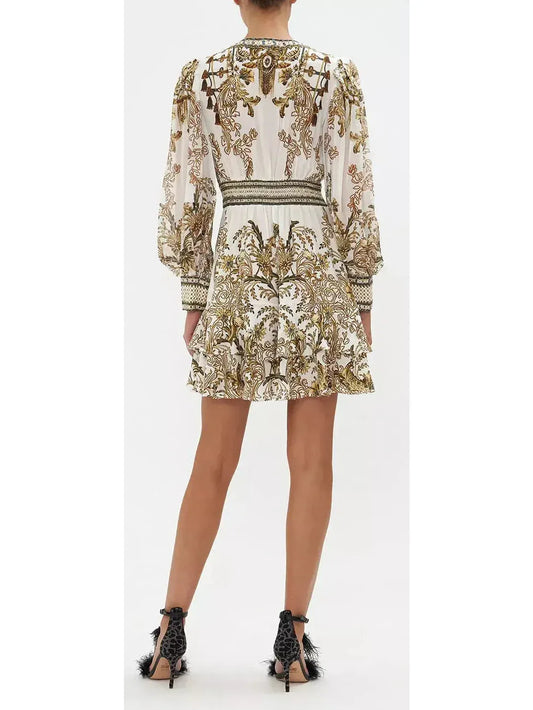 Road To Richesse Button Front Frill Dress - Dresses