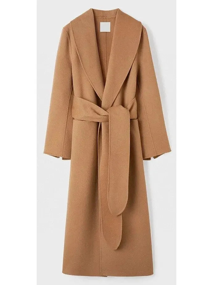 Robe Wrap Coat in Camel - Coats