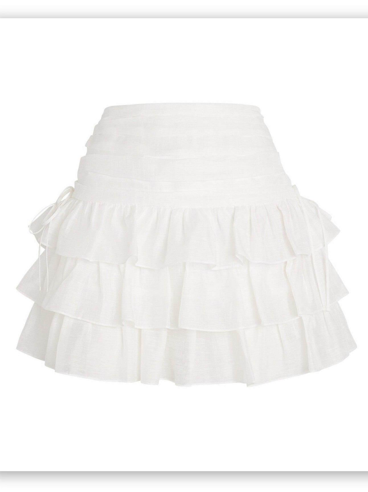 Ruffled Cropped Top and Tiered Mini Skirt Set - Suits & Sets