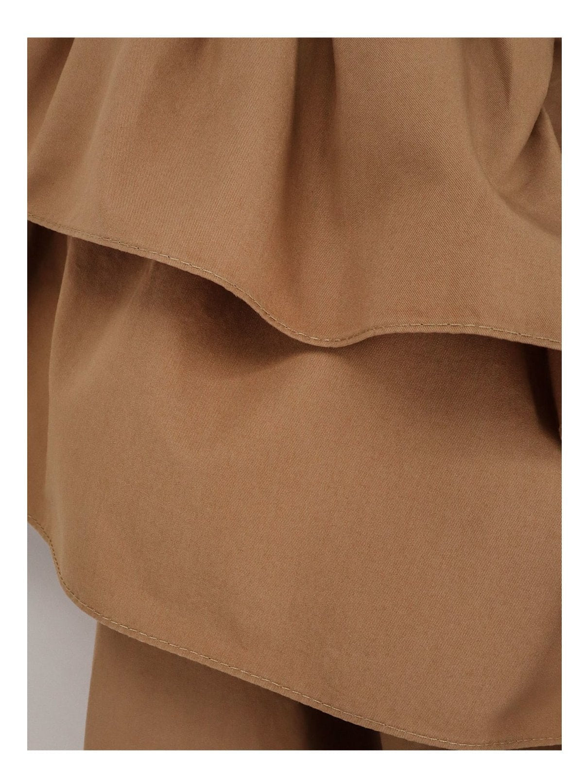Ruffled Strapless Long Dress in Khaki - Dresses