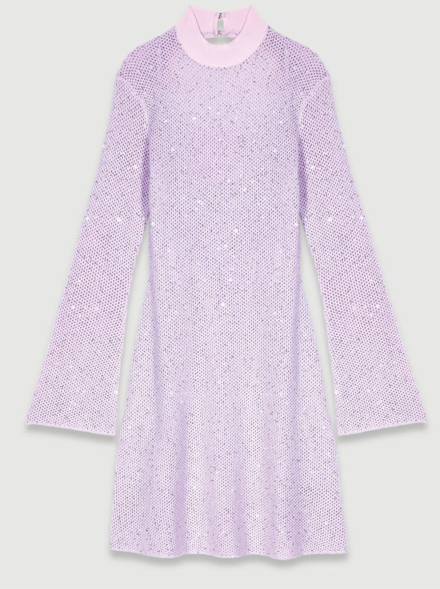 Semi-Sheer Sequin Knit Dress with Slip - Dresses