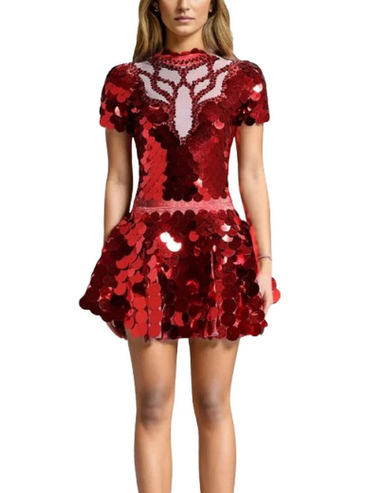 Sequin-Embellished Bodysuit and Skirt Set - Suits & Sets