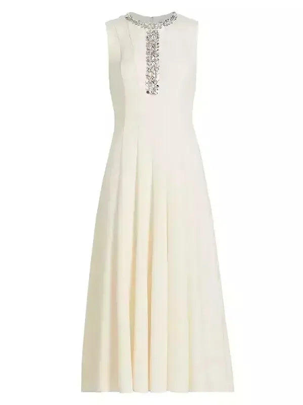 Sequin-Embellished Sleeveless Midi Dress - Dresses