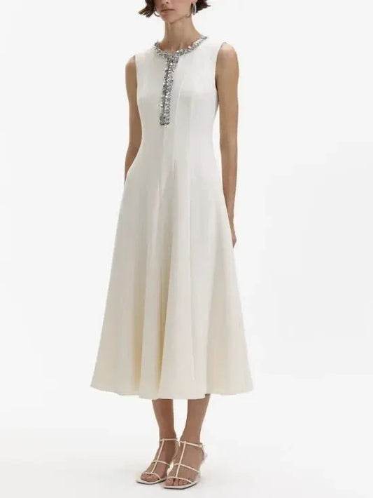 Sequin-Embellished Sleeveless Midi Dress - Dresses