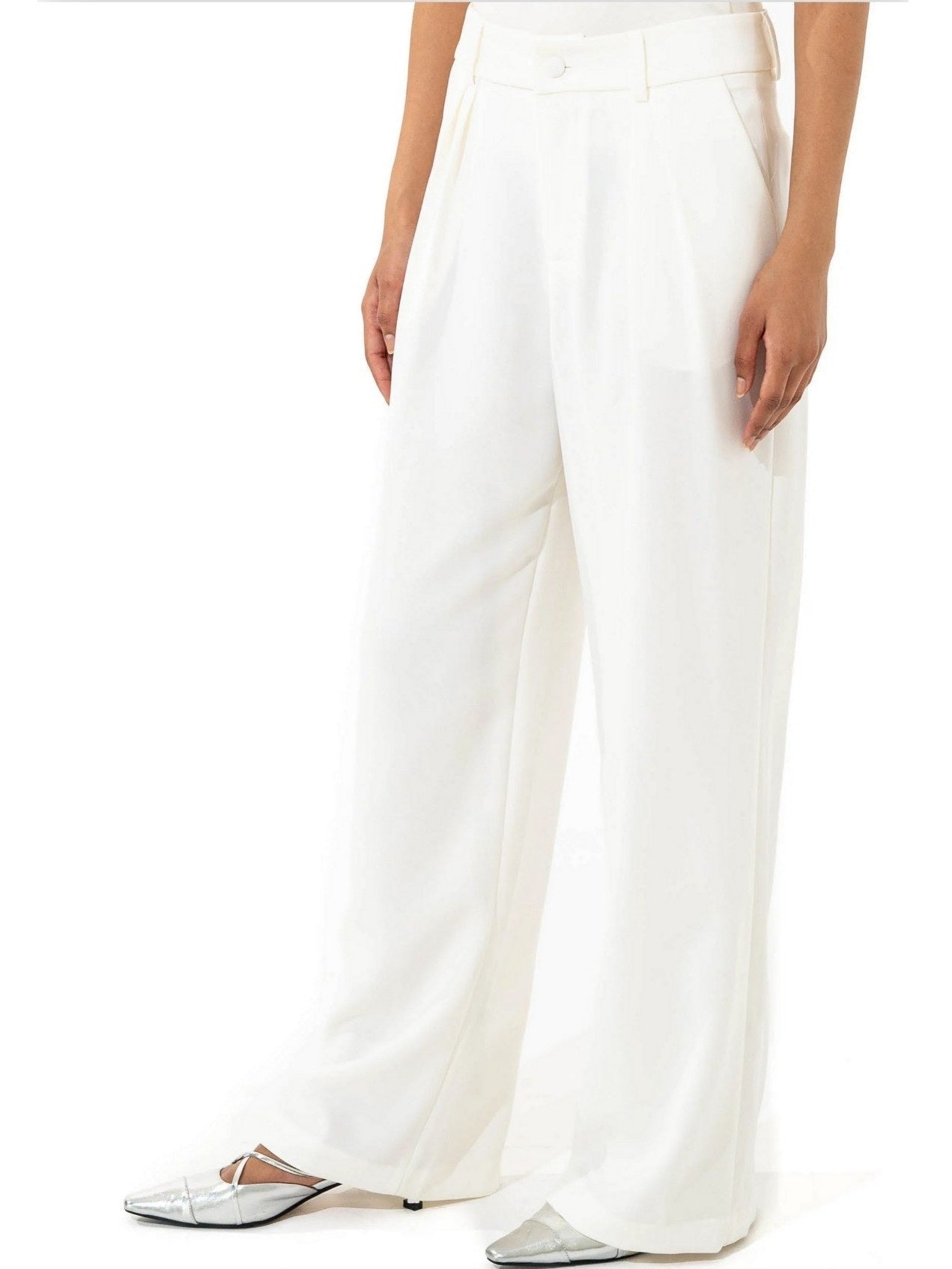 Sequin Embroidered White Blazer and Pant Suit - Suits & Sets