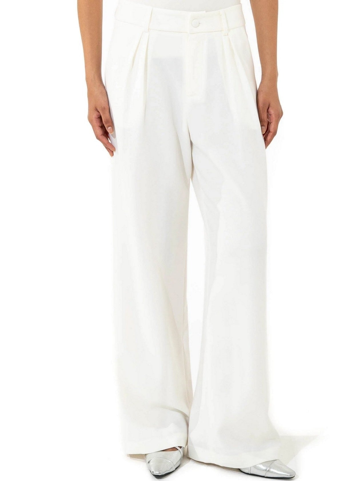Sequin Embroidered White Blazer and Pant Suit - Suits & Sets