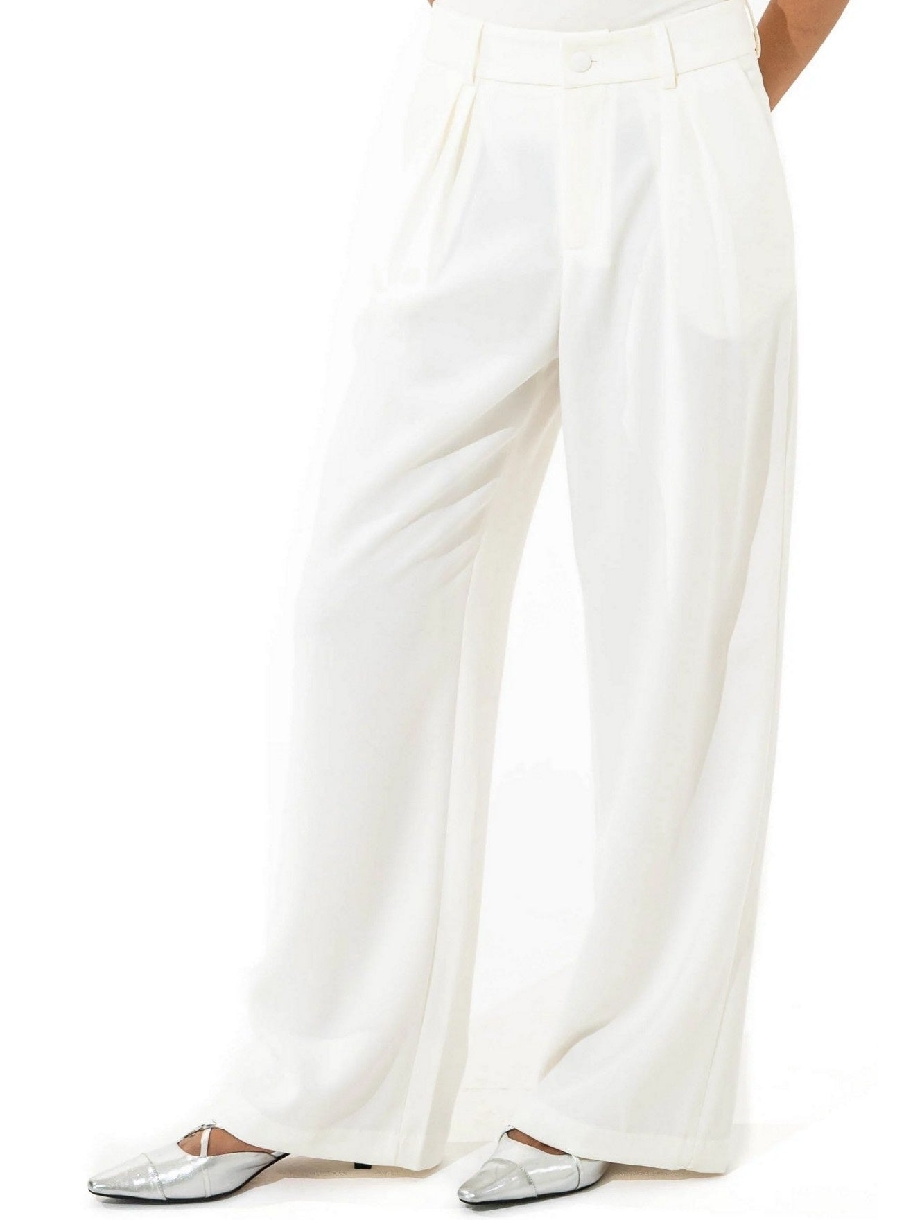 Sequin Embroidered White Blazer and Pant Suit - Suits & Sets