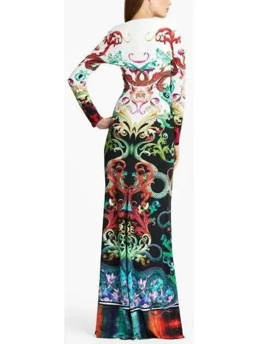 Serpent Print Gown - Multi Color - Dresses
