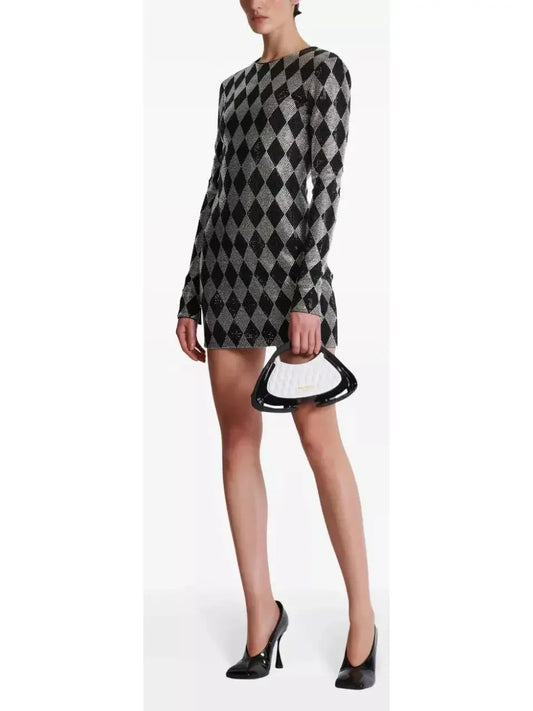 Short Diamond Rhinestone Dress - Dresses