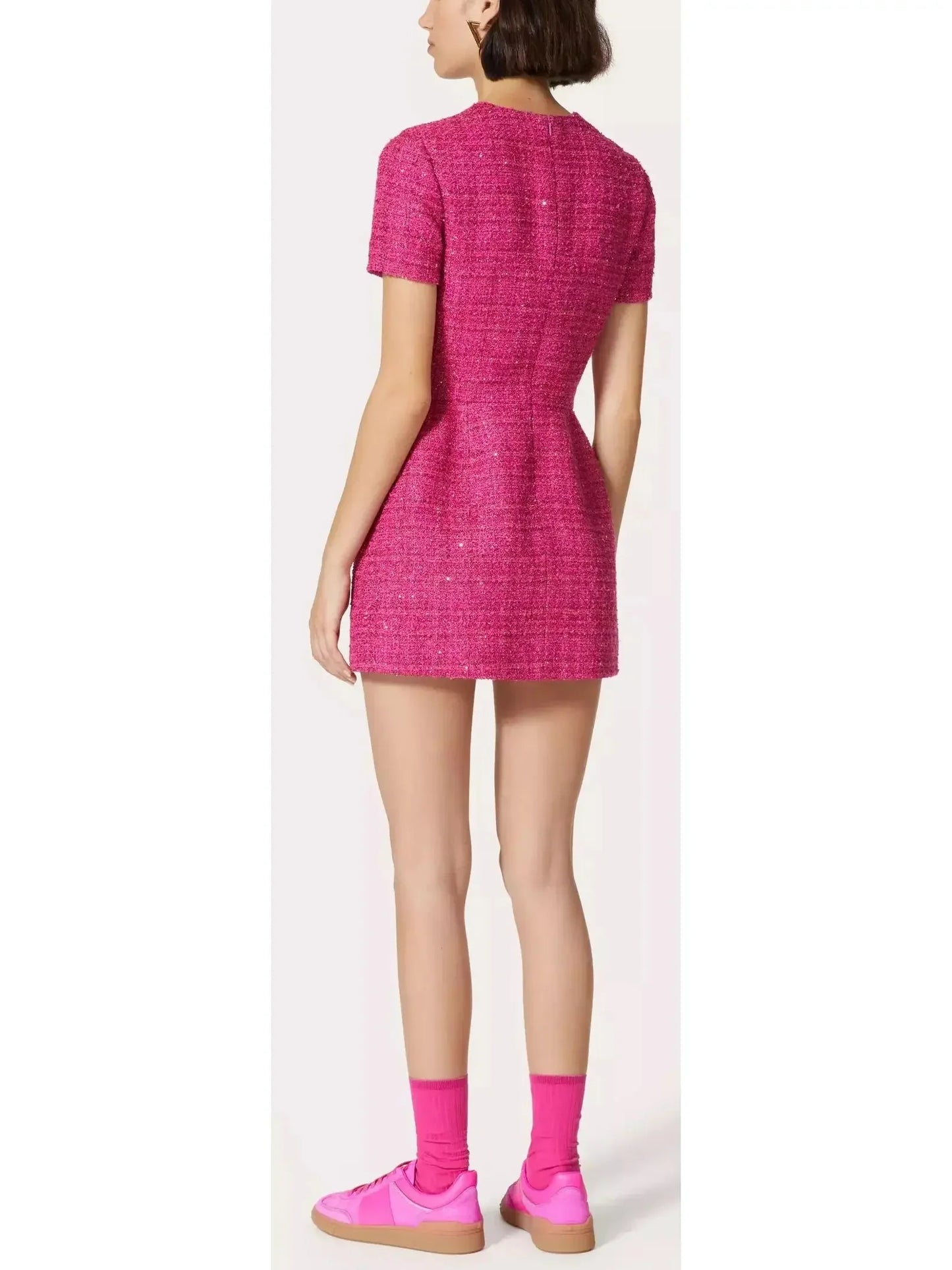 Short Tweed Dress in Glaze Tweed - Dresses