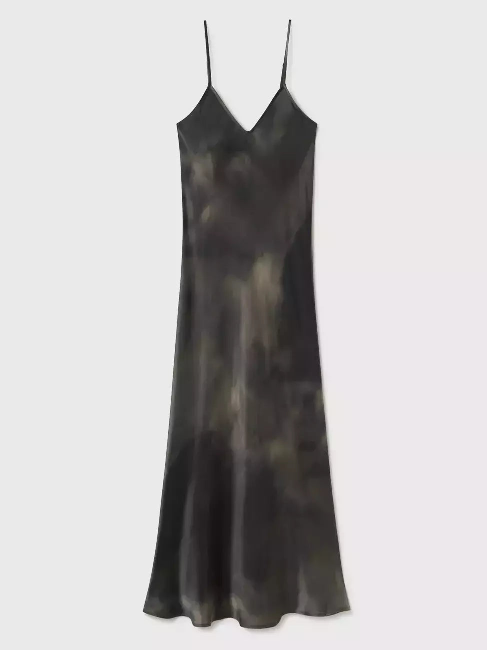 Silk Sand-Washed Midi Slip Dress featuring vibrant tie-dye pattern and elegant design