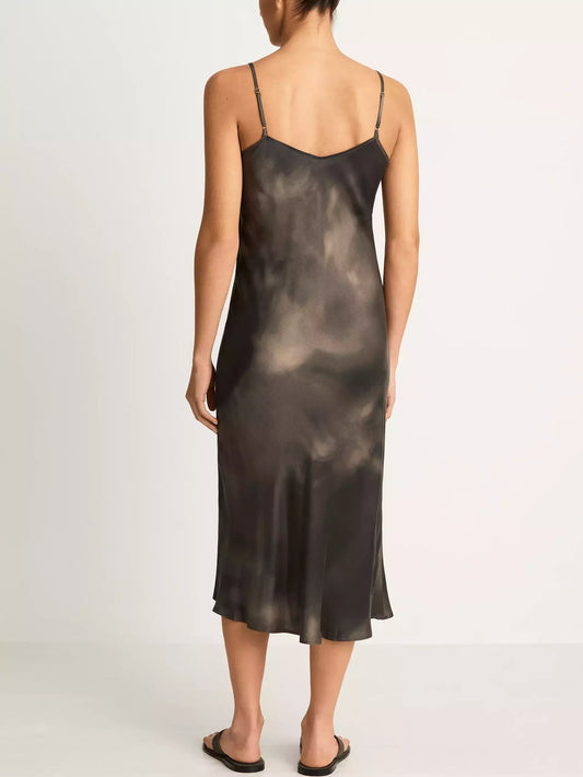 Silk Sand-Washed Midi Slip Dress, elegant sleeveless midi slip dress for versatile styling
