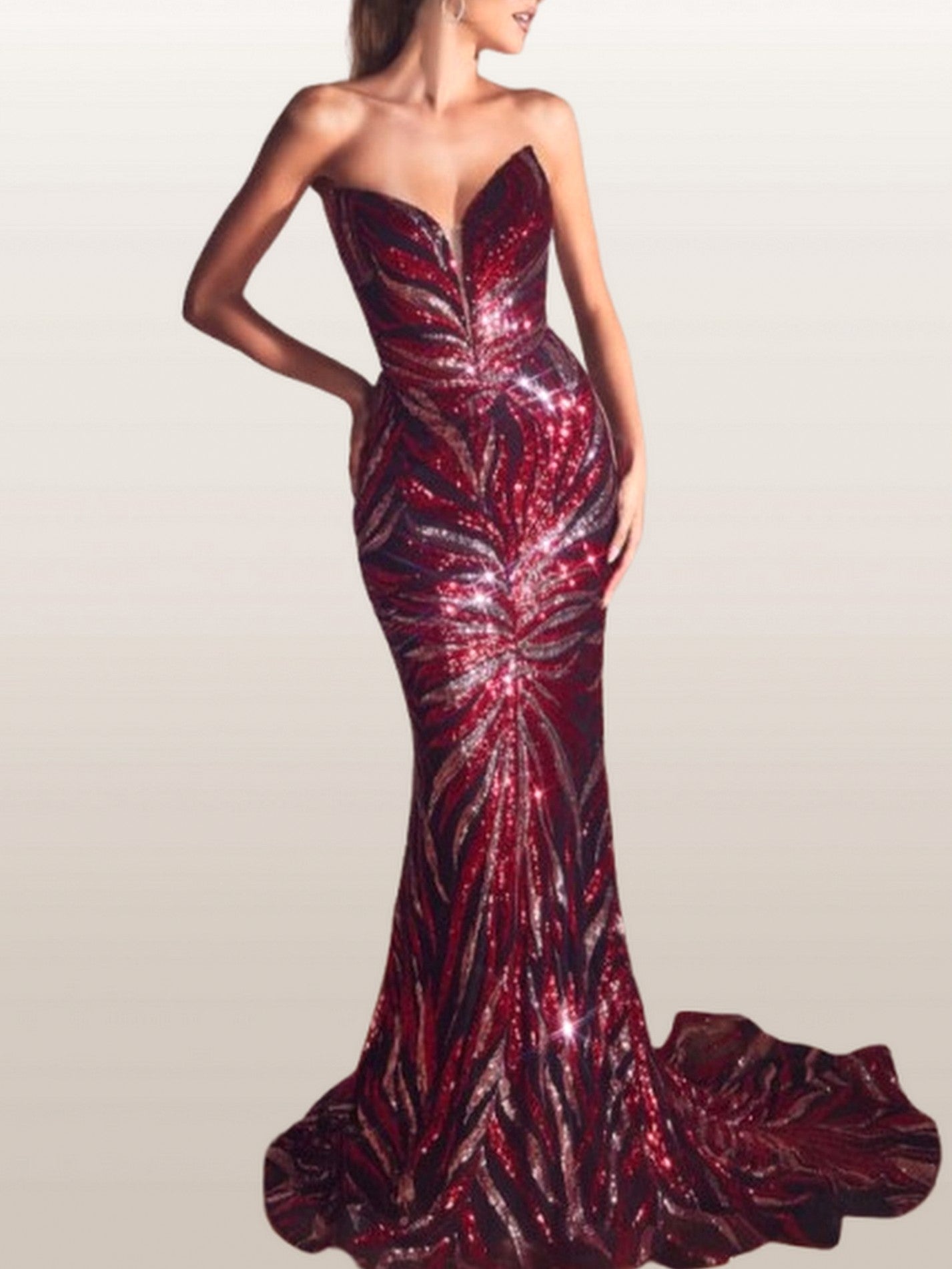 Strapless Sequin-Embellished Gown - Dresses