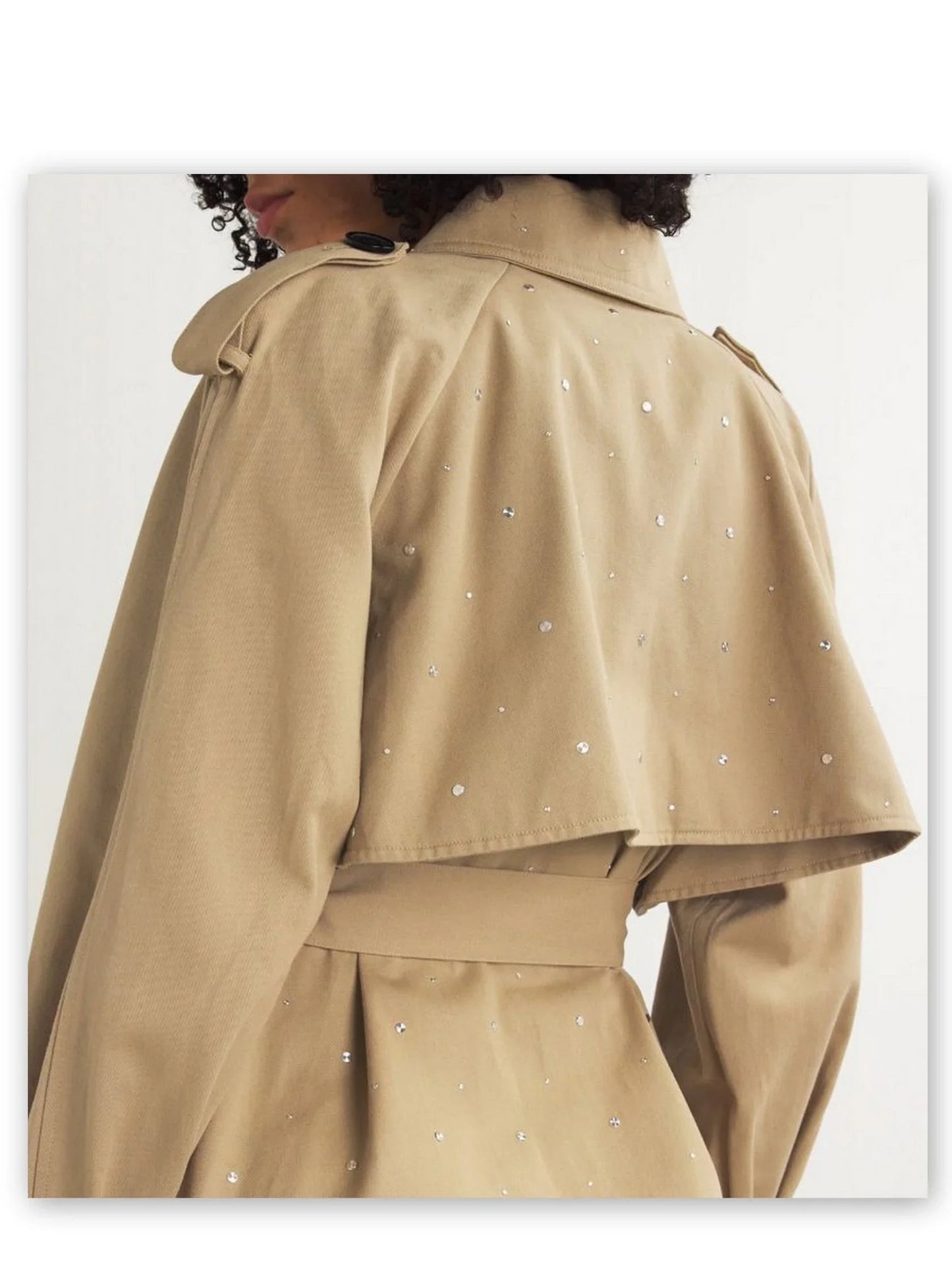 Studded Cotton Trench Jacket - Jackets