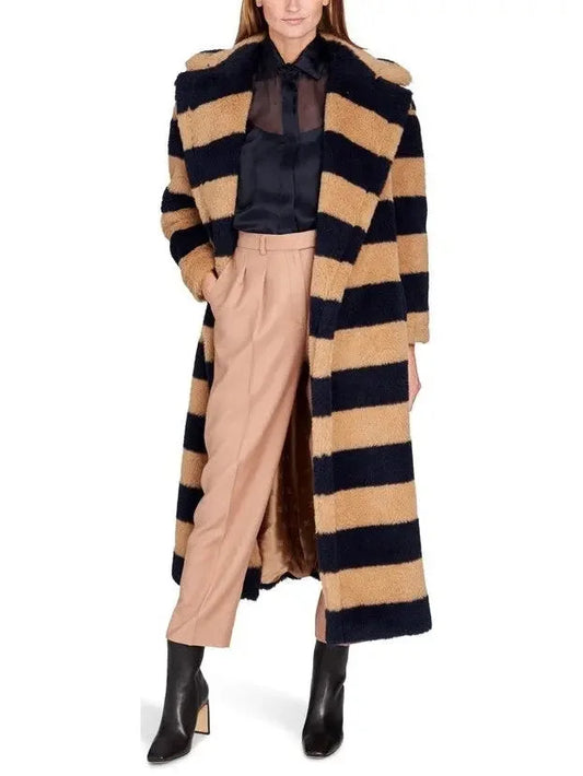 Teddy Striped Coat - Coats