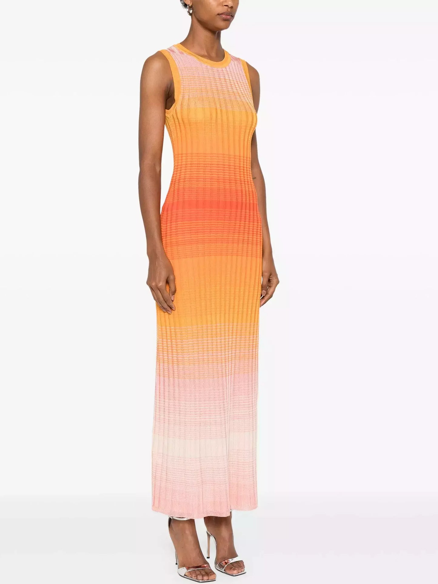 Tie-Dye Effect Knit Sleeveless Maxi Dress - Dresses