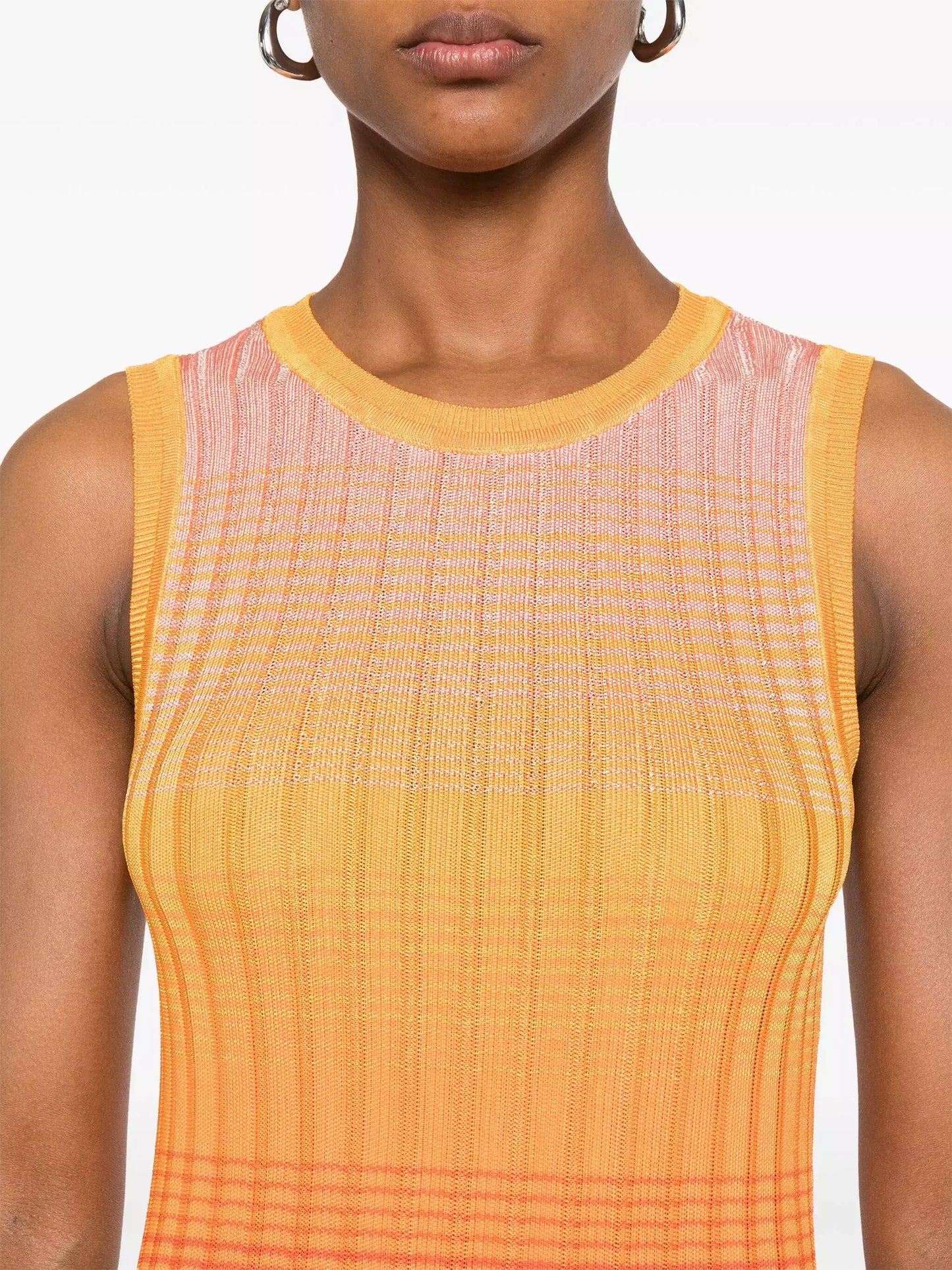 Tie-Dye Effect Knit Sleeveless Maxi Dress - Dresses
