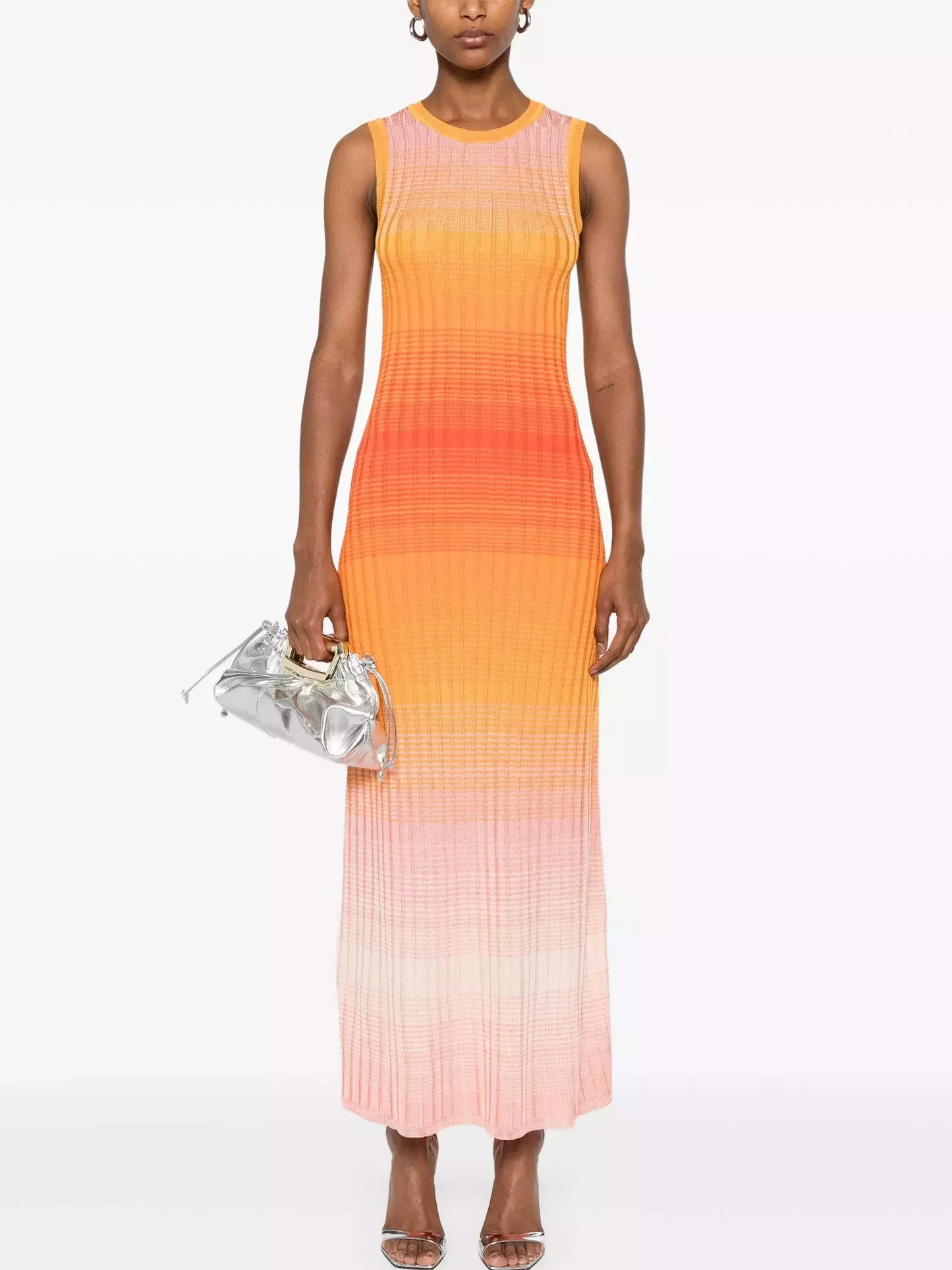 Tie-Dye Effect Knit Sleeveless Maxi Dress - Small - Dresses
