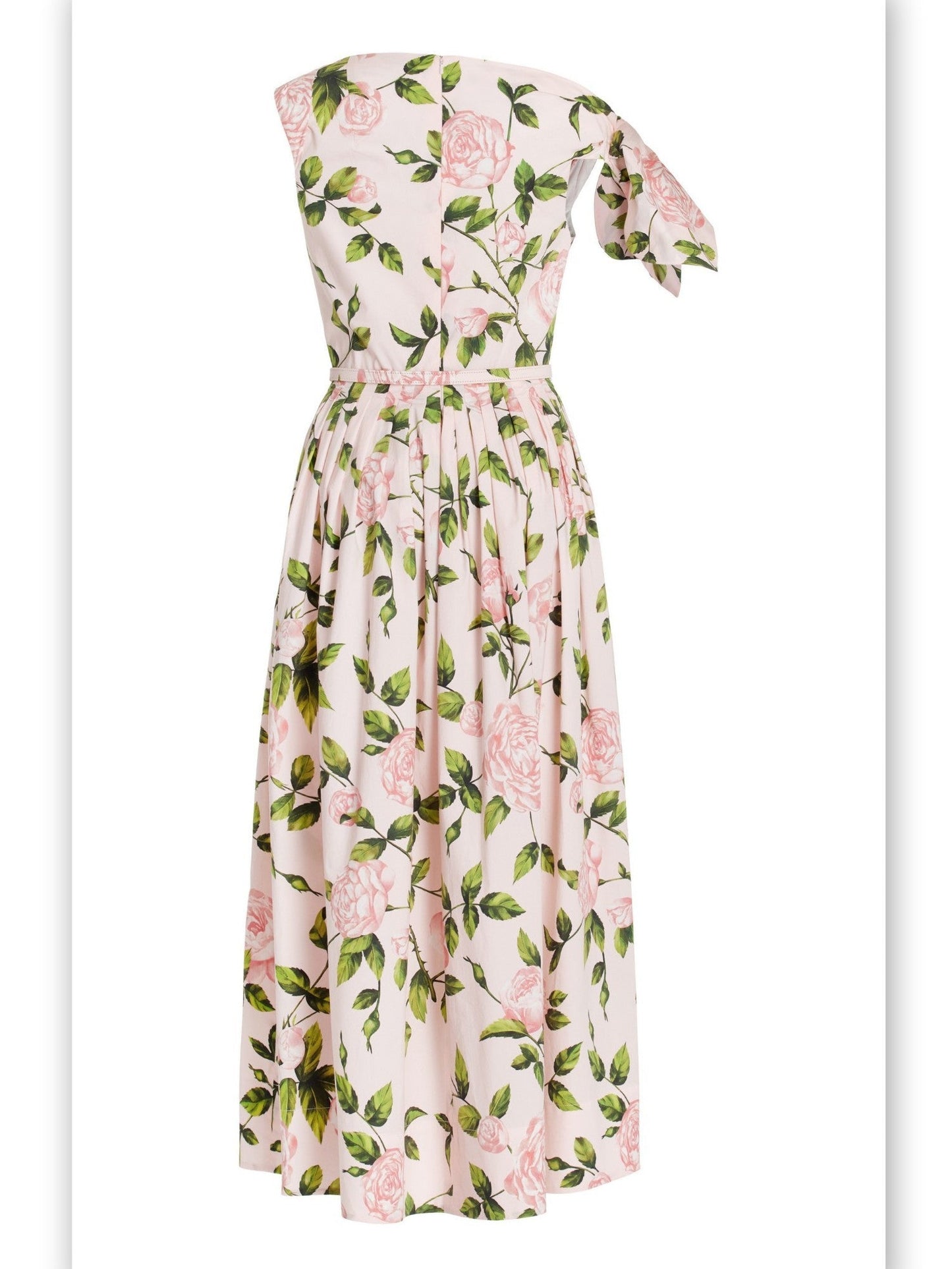 Floral one-shoulder midi dress by Branna Couture in high-end women’s fashion cotton dress