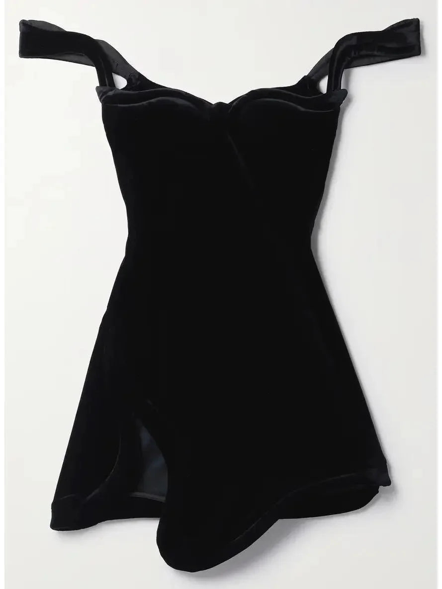 Velvet Mini Dress - Dresses