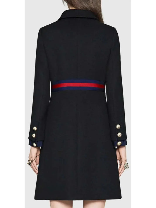Web Embellished Coat in Black - Coats