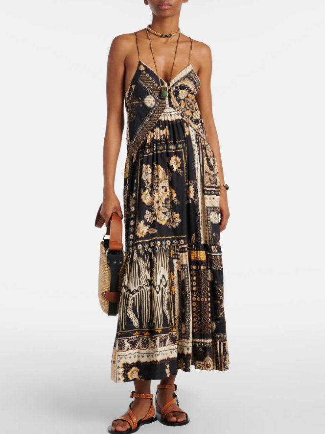 Bandana Patchwork Printed Cotton Dress