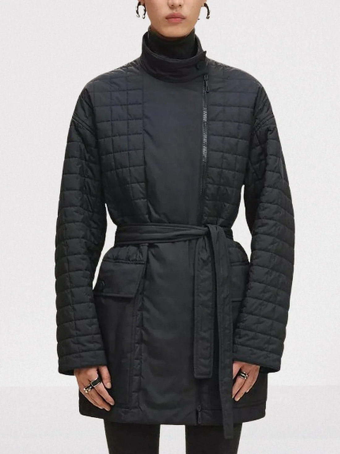 Asymmetric Draped Turquois Georgette Mini Dress