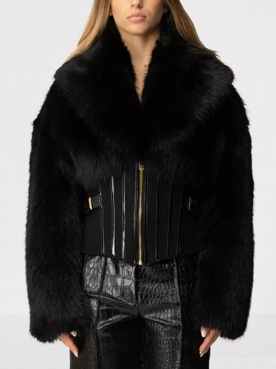 Eyelet Satin Short-Sleeve Dress in Navy Blue