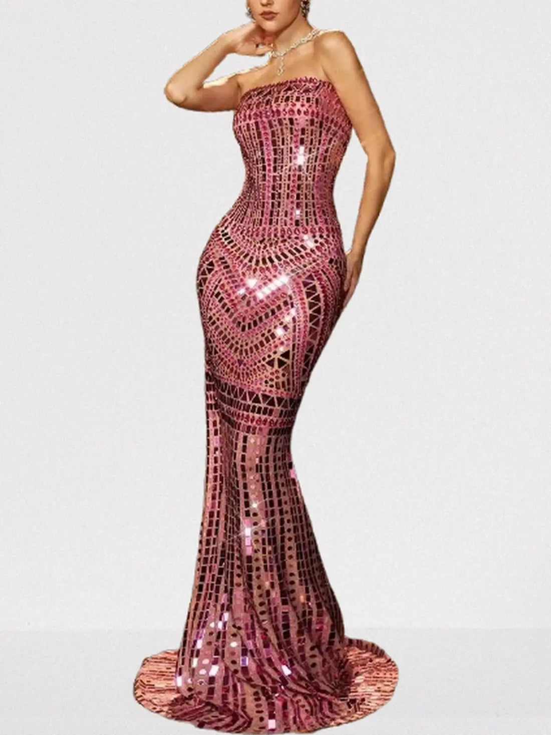 Embroidered Long-Sleeve Navy Midi Dress