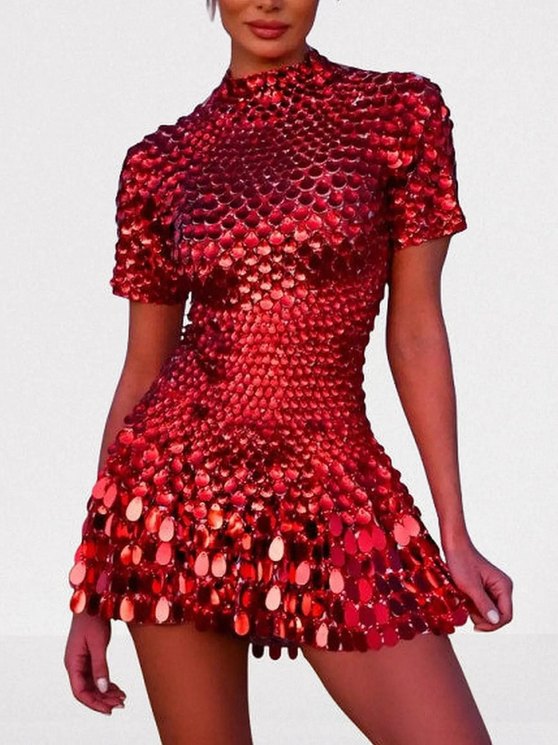 Embellished Bouclé Tweed Mini Dress