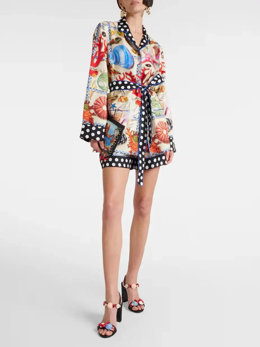 Black and White Houndstooth Double-Breasted Frayed Jacket