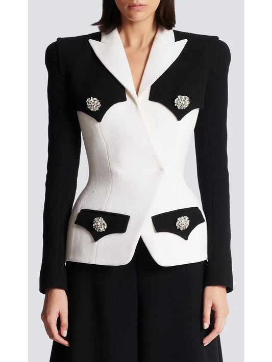 Frill-Hem Blazer-Dress in Lime Green