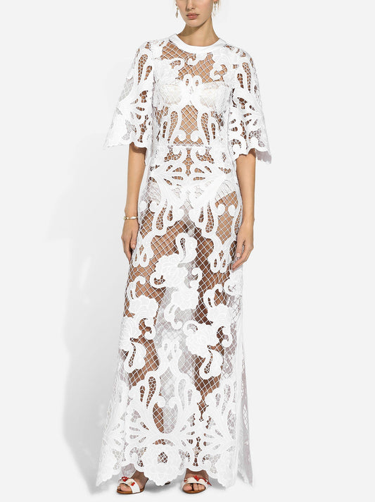 Crystal-Embellished Ruched Pink Gown