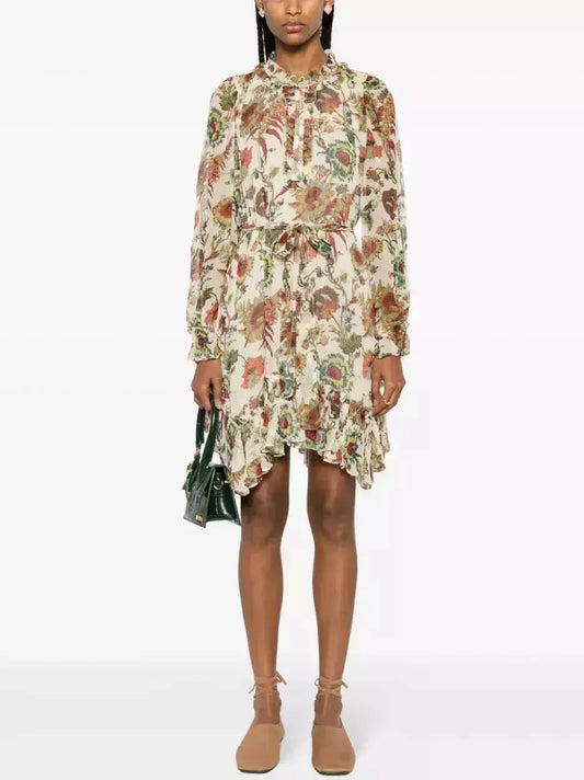 Cut-Out Paisley Embroidered Single-Breasted Blazer