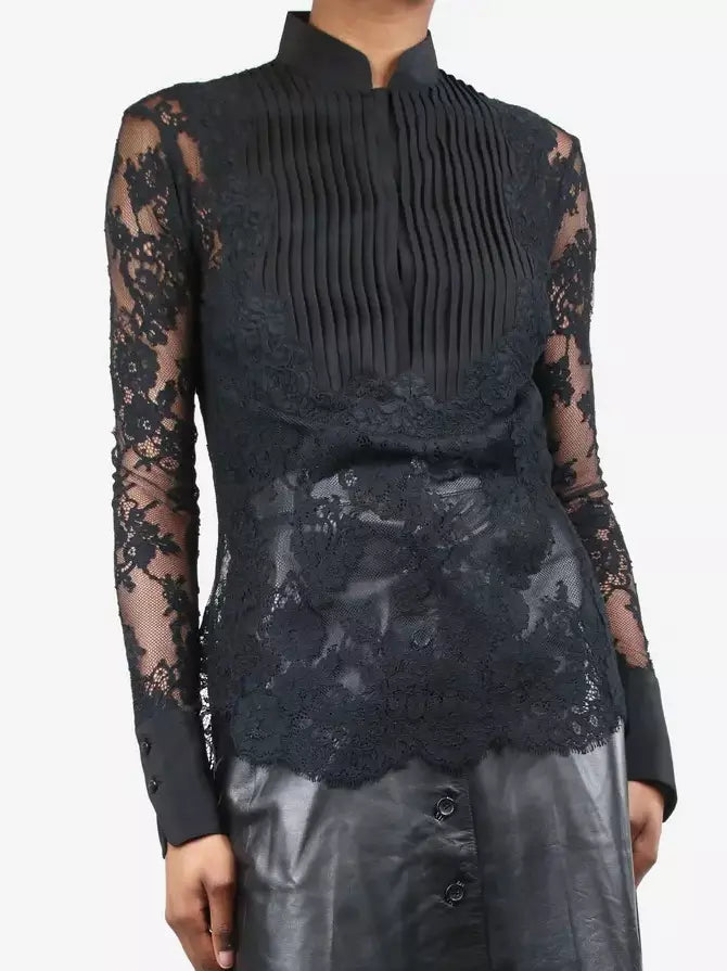 Oversize Silk Twill Shirt with Yellow Rose Print