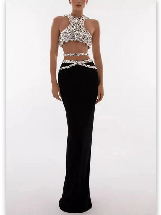 Floral-Applique-Cuff Long Sleeve Shirt in Black