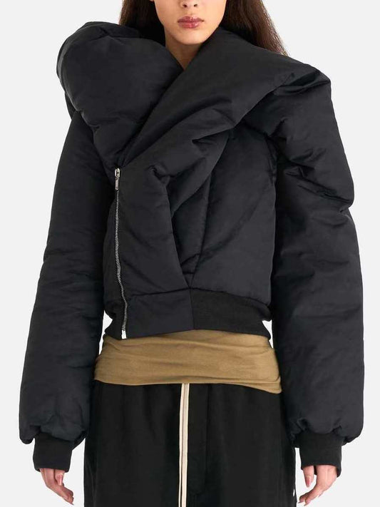 Asymmetrical Structured Puffer Bomber Jacket Branna Couture