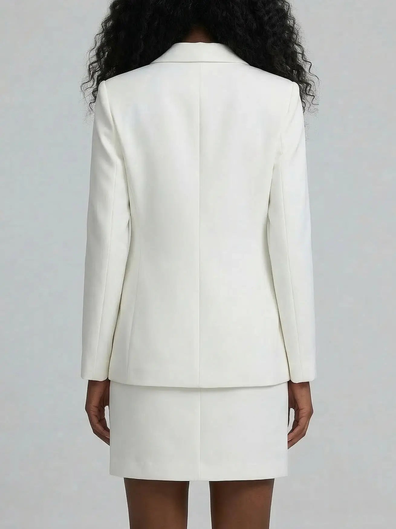 3D Floral Blazer and Mini Skirt Set - Suits & Sets