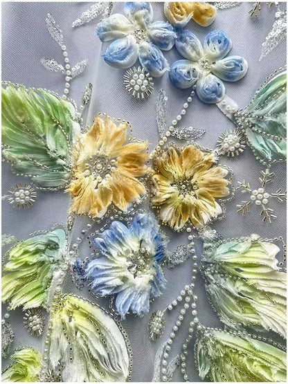 3D Floral Embroidered Shift Mini Dress - Dresses