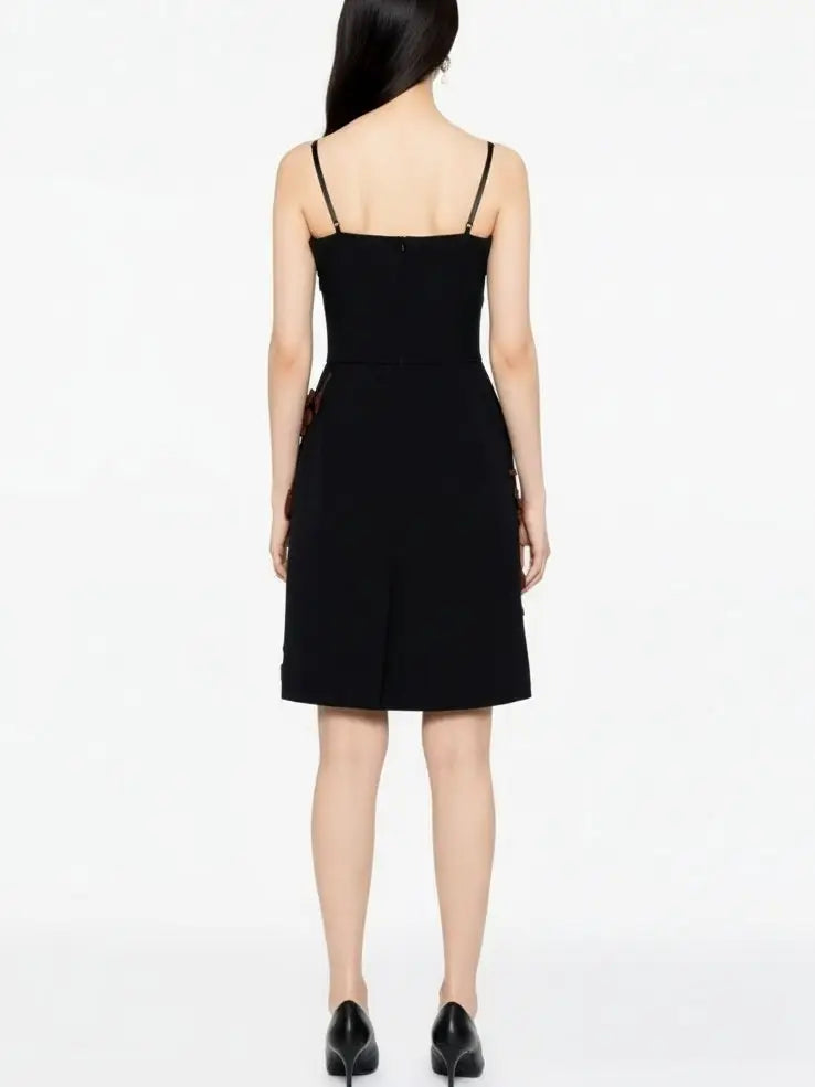 3D Floral Wool-Twill Midi Dress - Dresses