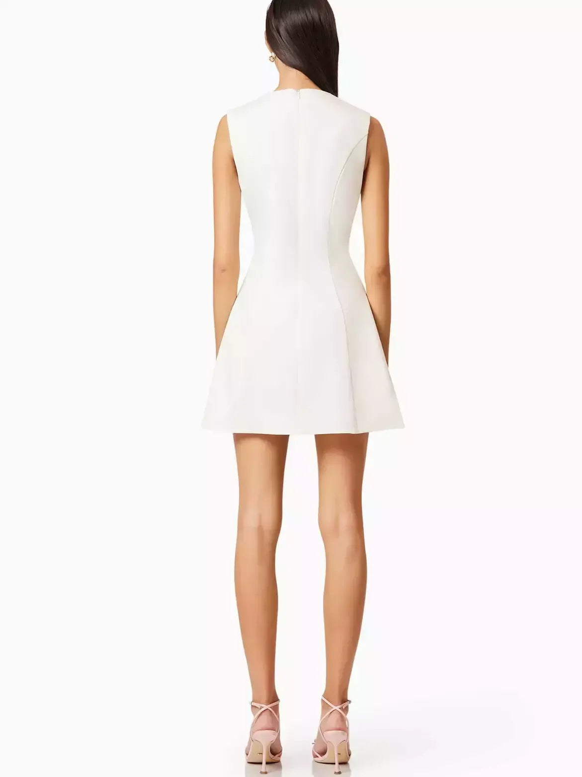3D Floral Appliqued A-Line Mini Dress - Dresses