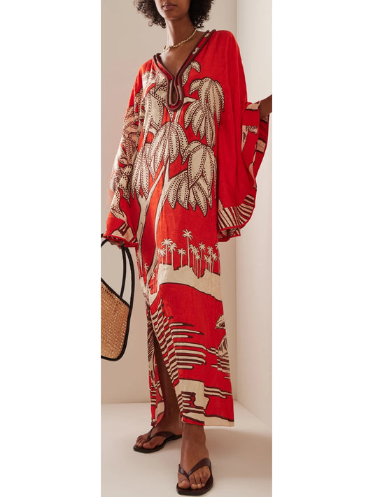 African Oriental Long Tunic Dress - Branna Couture