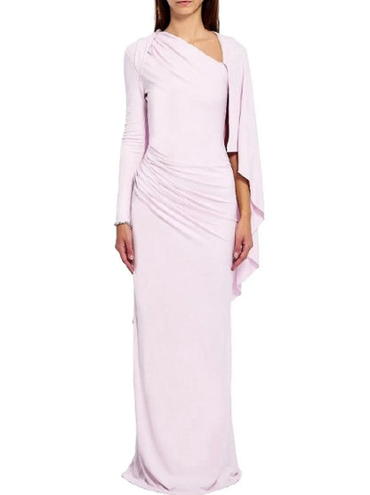 Asymmetrical One-Shoulder Draped Maxi Gown - Dresses