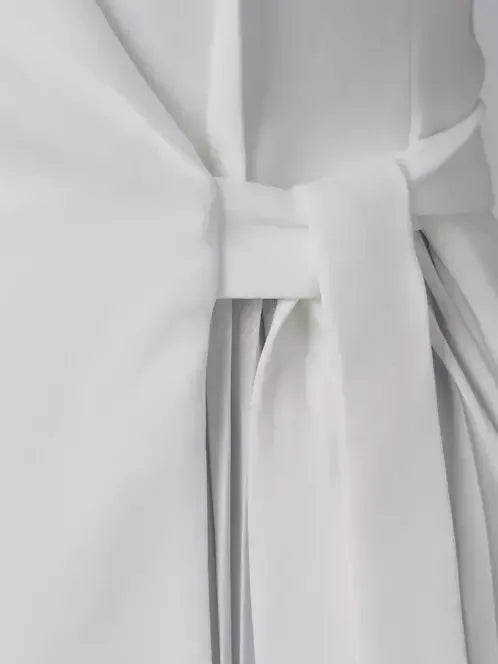 Asymmetrical Sleeveless Pleated Crepe Blazer Dress Dresses