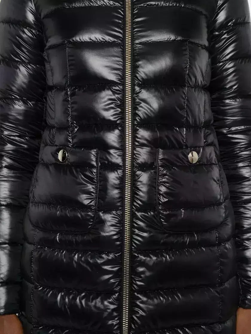Long Paneled Quilted Down Jacket - Jackets