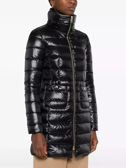 Long Paneled Quilted Down Jacket - Jackets